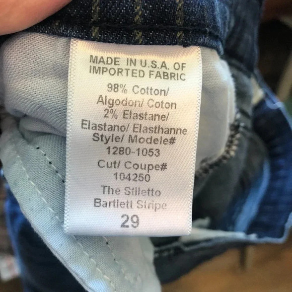 Current / Elliott The Stiletto Subtle Stripe Skinny Leg Jeans - Picture 7 of 9